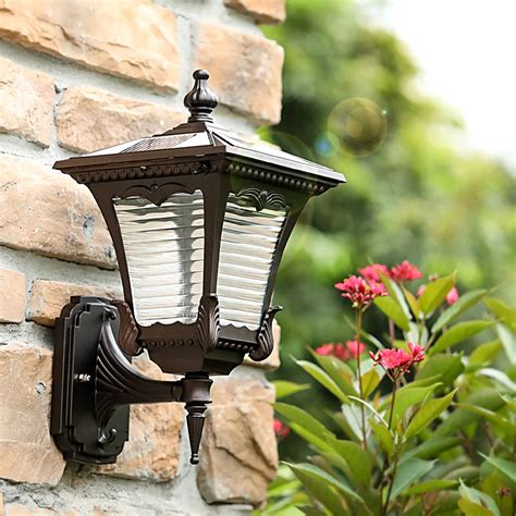 solar lights outdoor wall lamp dual color garden landscape lighting for ...