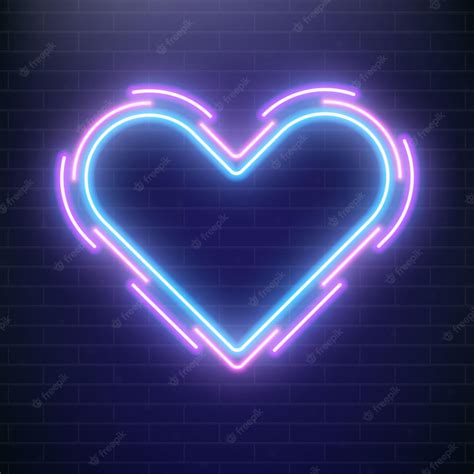 Premium Vector | Love neon valentines day heart concept of heart neon ...