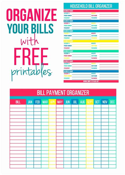 Printable Spreadsheet For Monthly Bills