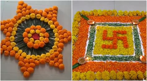 Office Rangoli Designs for Diwali 2022 Decorations: Easy Pookalam ...