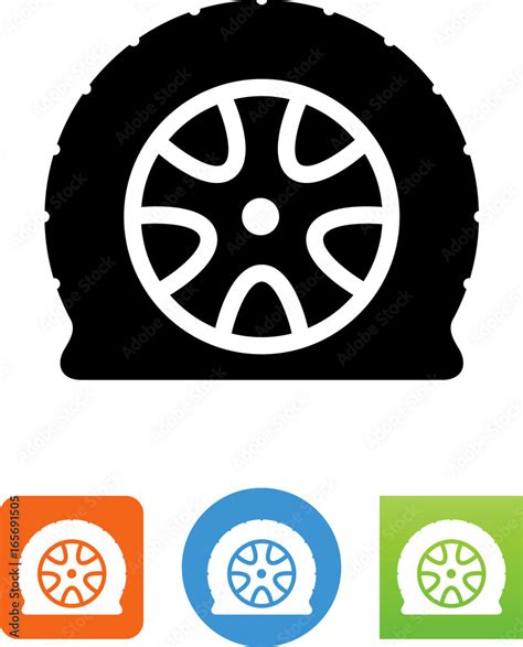 Flat Tire Icon Stock Vector | Adobe Stock