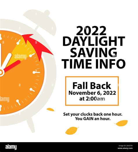 Daylight saving time ends 6 november 2022, banner. Clock change back ...