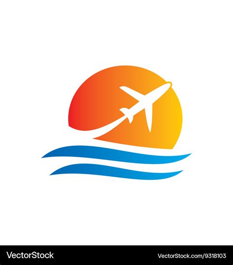 Airplane travel logo Royalty Free Vector Image