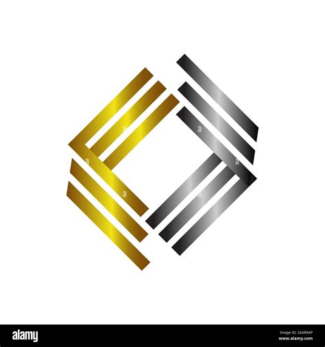 popular geometric shape stacked square shape logo design element vector ...