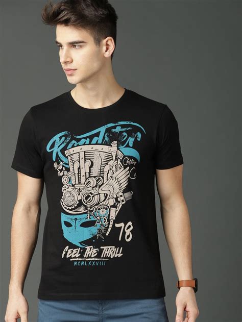 Buy Roadster Men Black Printed T Shirt - Tshirts for Men 6720246 ...