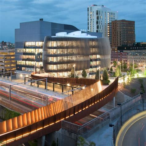 Weathering steel PedX bridge connects Northeastern University campus ...