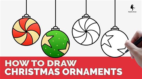 HOW TO DRAW CHRISTMAS ORNAMENTS EASY - YouTube