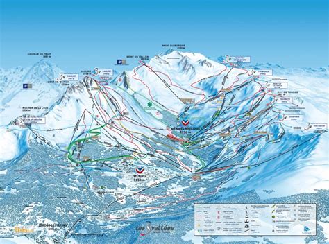 Meribel Piste Map - The 3 Valleys Ski Area & Trail Map - Mychaletfinder