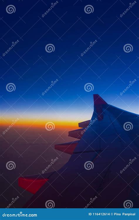 Sunset Sky from the Airplane Window. Stock Photo - Image of aircrafts ...