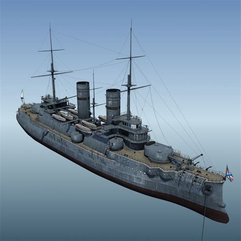 3d russian warship slava war model