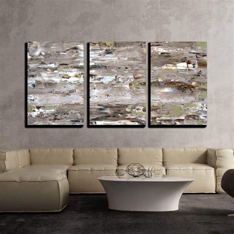 wall26 - 3 Piece Canvas Wall Art - Brown and Green Abstract Art ...