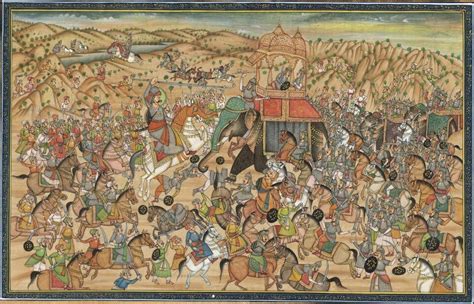 Indian Miniature Painting Battle of Haldighati Maharana Pratap And ...