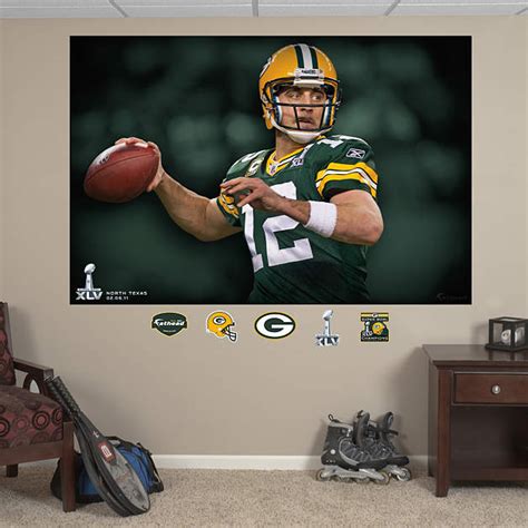 Aaron Rodgers Super Bowl XLV Mural Wall Decal | Shop Fathead® for Green ...