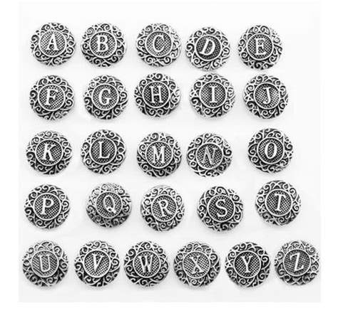 Snap Charms, Initials, Alphabet Snap Charms, Letters A to Z for Snap ...