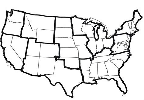 Blank 5 Regions Of The United States Printable Map