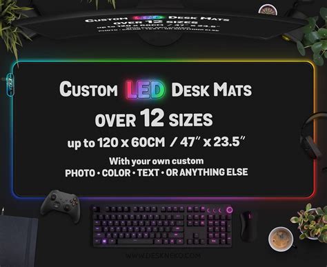 Custom RGB Desk Mat LED Light, Personalized Gaming Mousepad Large ...