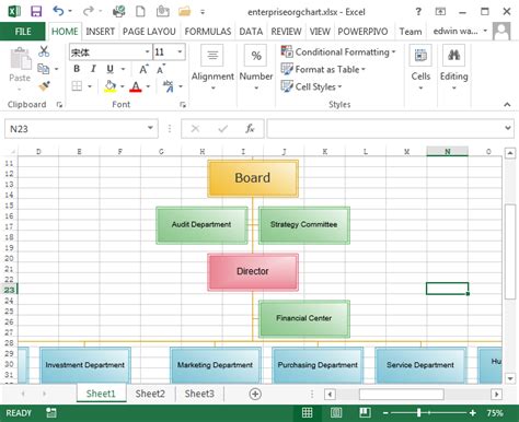 Free Download Organizational Chart Template In Excel - Chart Walls