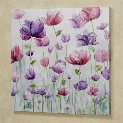 Pretty Petals Purple and Pink Floral Canvas Wall Art