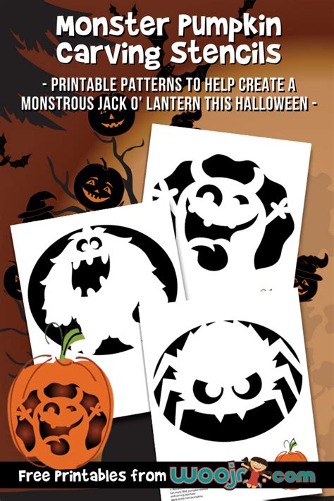 Monster Pumpkin Carving Stencils | Woo! Jr. Kids Activities : Children ...