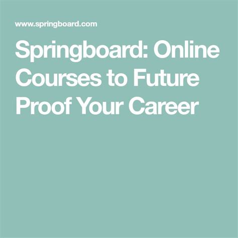 Springboard: Online Courses to Future Proof Your Career | Data science ...