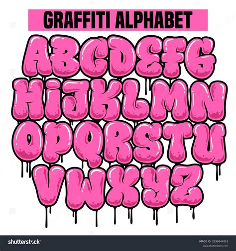 Graffiti Alphabet Graffiti Letter Pink Color Stock Vector (Royalty Free ...