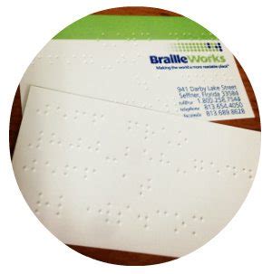 Professional Braille Business Cards - Braille Works