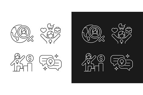 Mainstream feminism linear icons set | Outline Icons ~ Creative Market