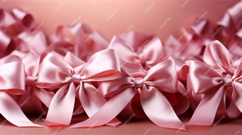 Premium AI Image | Pink ribbon on pink background with copy space