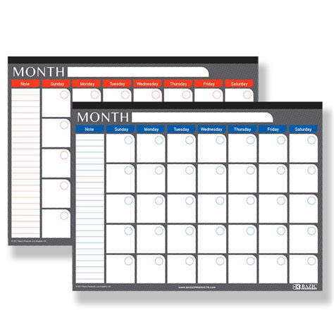 17" X 22" Undated 12-Months Desk Pad Calendar - InStock Supplies