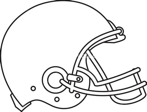 American Football Helmet Line Drawing Royalty-Free Stock Image ...