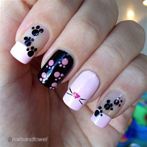 Unique Cat Nails Designs For You | Paw print nails, Cat nail designs ...