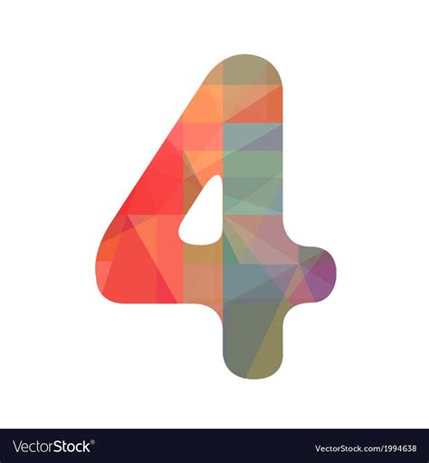 Colorful number four Royalty Free Vector Image