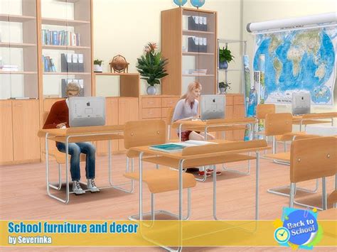 Sims 4 CC's - The Best: School furniture and decor by Severinka | Sims ...