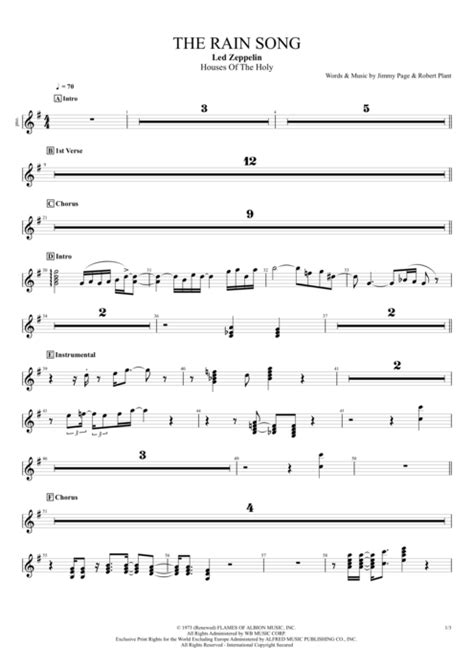 The Rain Song Tab by Led Zeppelin (Guitar Pro) - Full Score | mySongBook