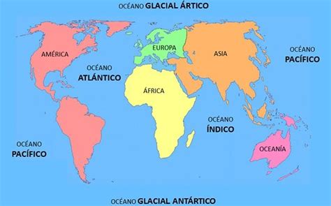 Mapa dos oceanos e continentes – Artofit