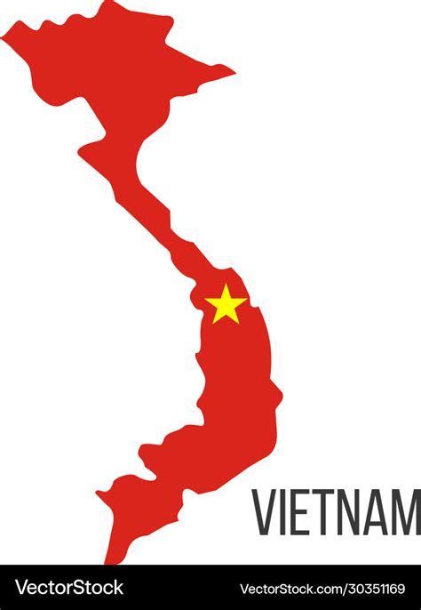 Vietnam flag map the country Royalty Free Vector Image