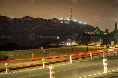 hollywood sign illuminated at night 3024785 Stock Photo at Vecteezy