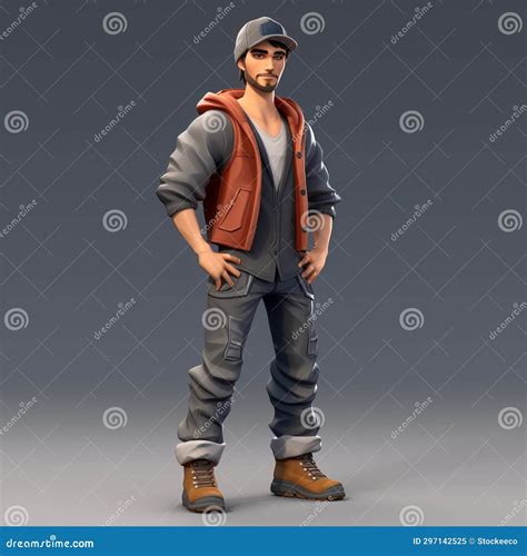 Fortnite Player 3d Character Portrait in Masonry Construction Style ...