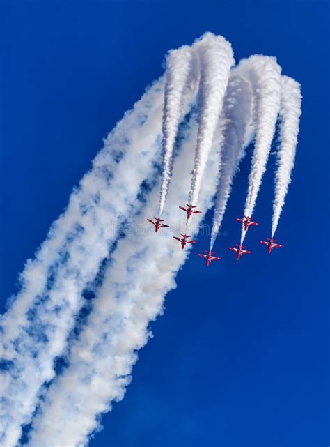 Red Arrows Jets Display at the Swansea Air Show Editorial Image - Image ...