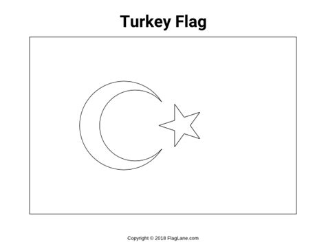 Free printable Turkey flag coloring page. Download it at https ...