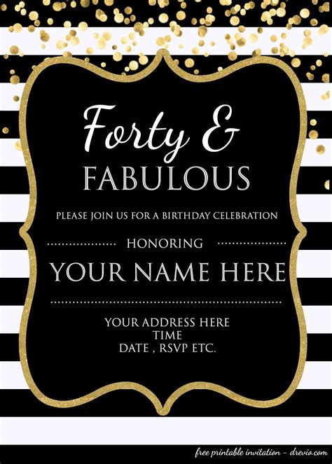 19 Artistic a Surprise 40th Birthday Party Invitations Templates Free ...