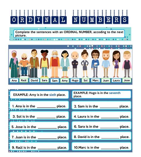 Ejercicio interactivo de Ordinal numbers para 5°. Puedes hacer los ...