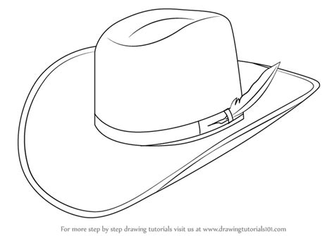 How to Draw Cowboy Hat (Cowboys) Step by Step | DrawingTutorials101.com