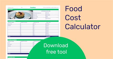 Food Cost Calculator Excel Template | Deporecipe.co