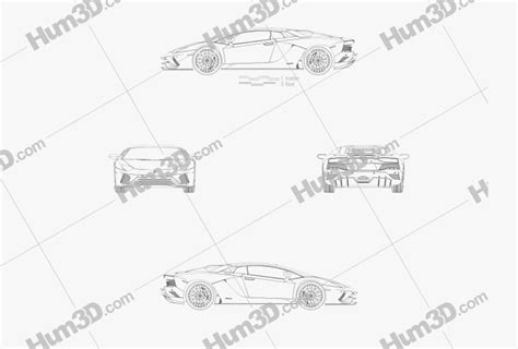 Lamborghini Aventador S 2020 Blueprint - 3DModels.org