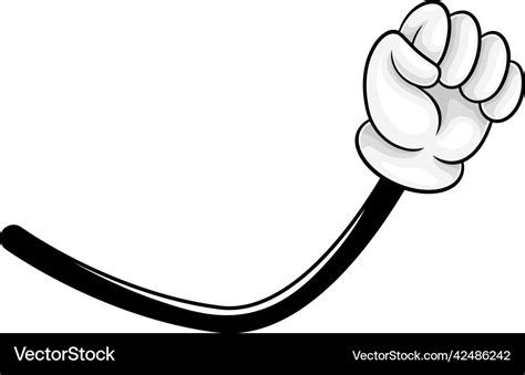 Cartoon hand clenched in fist and comic arm Vector Image