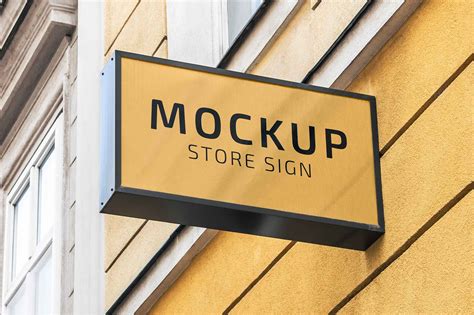 Free Realistic Store Sign Mockup (PSD)