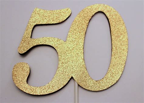 50th cake topper, 50th glitter Cake topper centerpiece, 50 Cake topper ...