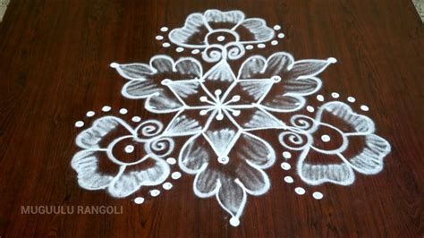 5 dots rangoli design simple 5 dots kolam poo kolam with 5 dots 5 dots ...