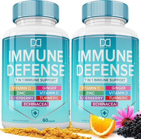 7 in 1 Immune Support Booster Supplement with Elderberry, Vitamin C and ...